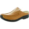 Wolky Roll Slide Womens Pebbled Leather Mules In Multi
