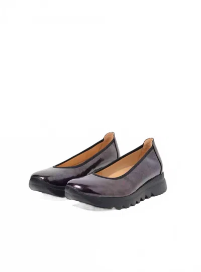 Wolky Women's Patented Snallerina Flat In Bordo In Multi