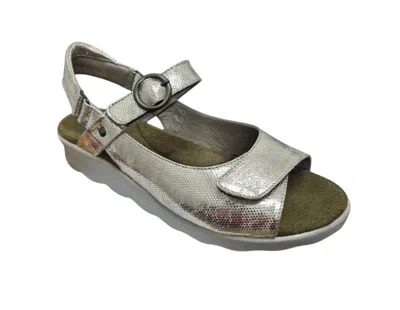 Wolky Women's Pichu 2.0 Sandal In Beige Shimmer In Blue