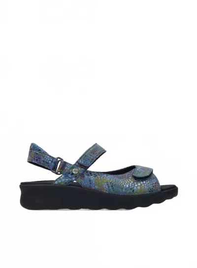 Wolky Women's Pichu Sandal In Multi Jeans Leather In Blue