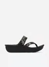 Wolky Women's Tahiti Supportive Flip-flop Sandal In Crash Sued Multi Black In Multi