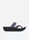 Wolky Women's Tahiti Supportive Flip-flop Sandal In Crash Sued Multi Black In Multi