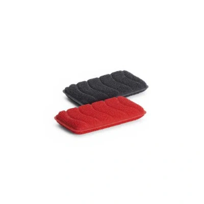 Woll Silicone 2 Pc Sponge Set, Black And Red