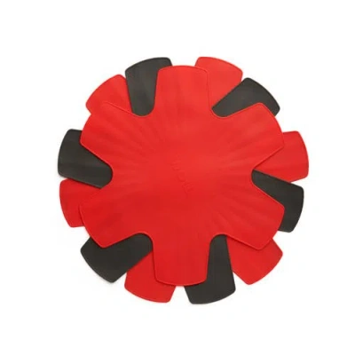 Woll Silicone Pan Protectors 3 Piece Set, Red & Gray In Black