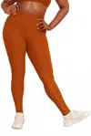 Wolven Active Pocket Legging In Turmeric In Brown