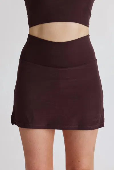 Wolven Active Tennis Skirt In Brown