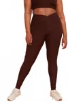 Wolven Chai Crossover Quick-drying Pocket Legging In Brown