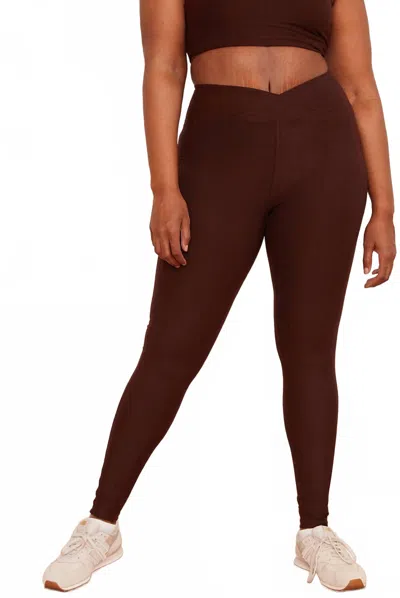 Wolven Chai Crossover Quick-drying Pocket Legging In Brown