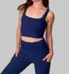 Wolven Double Cross Top In Indigo In Multi