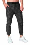 Wolven Lineage Print Summit Jogger Pants In Black In Black