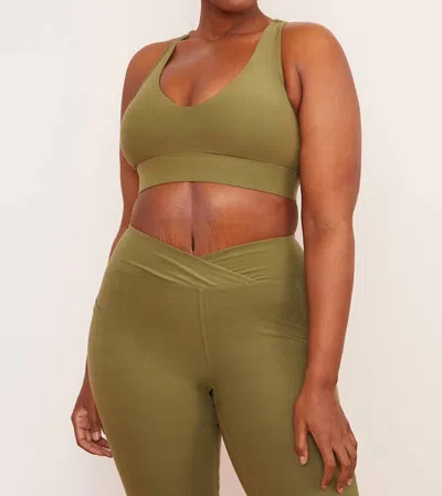 Wolven Quick-drying Active Racerback Bra In Eucalyptus In Green