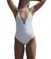 Wolven Reversible Tie-back One Piece In Onyx In White