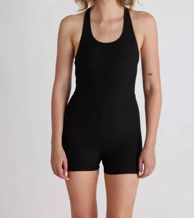 Wolven Scoop Neck Active Onesie In Black