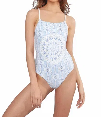 Wolven Square-neck One Piece Swimsuit In Aquarius In Blue