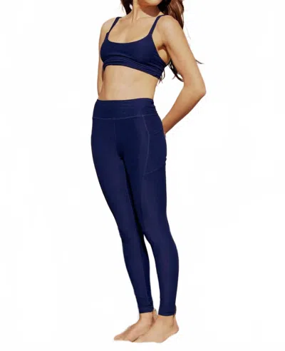Wolven Ultra Soft Active Pocket Legging In Sapphire In Blue