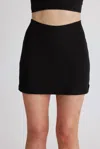 Wolven Vegan Suede Finish Tennis Skirt In Black In Black