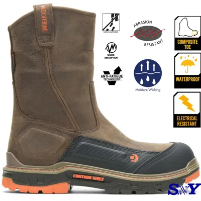Pre-owned Wolverine Carbonmax 10" Men's Waterproof Composite Toe Eh Rated Work Boots Wv In Brown