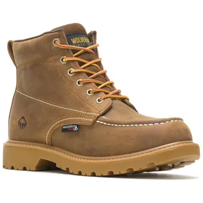 Wolverine Floorhand W230025 Men's Tan 6" Waterproof Moc Toe Work Boots Zap2354 In Brown
