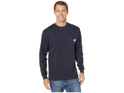 Wolverine Fr (flame Resistant) Long Sleeve Tee Men's Clothing Navy: Sm In Blue