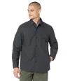 Wolverine Guardian Cotton Shirt Jacket Mens Black Long Sleeve Button Front Gbo48 In Black