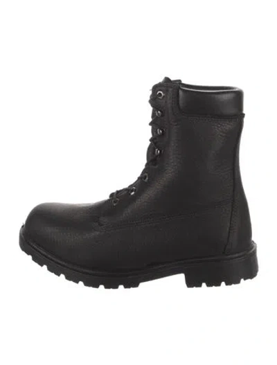 Pre-owned Wolverine Leather Combat Boots In Black