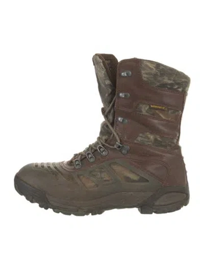 Pre-owned Wolverine Leather Combat Boots In Green