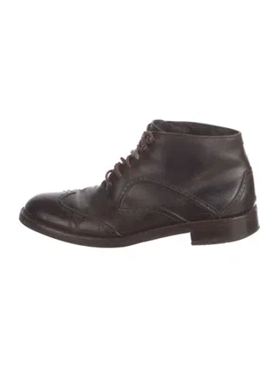 Pre-owned Wolverine Leather Lace-up Boots In Brown