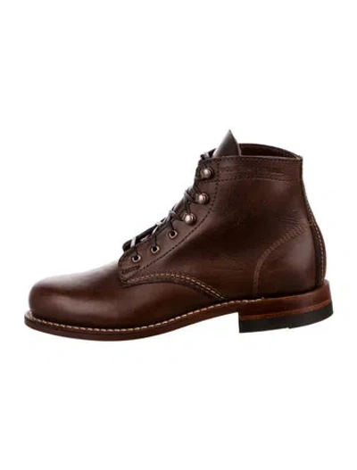 Pre-owned Wolverine Leather Lace-up Boots In Brown