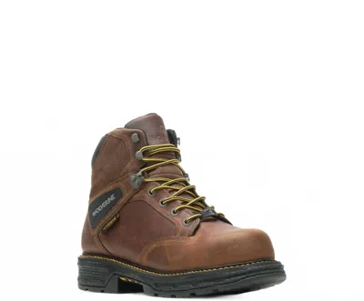Wolverine Men's Hellcat Waterproof Soft Toe Ultraspring 6" Workboot In Brown