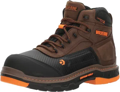 Pre-owned Wolverine Men's Overpass 6" Composite Toe Waterproof Work 10.5, Summer Brown