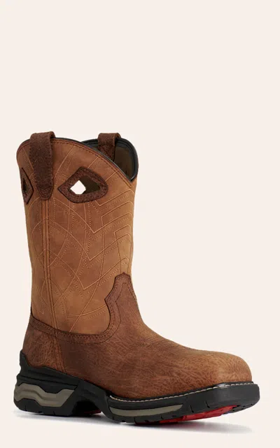 Wolverine Men's Rancher Caramel & Caramel Chip Composite Wide Square Toe Work Boots In Brown