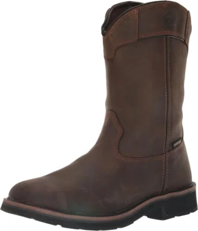 Pre-owned Wolverine Men's Rancher Pulltab Waterproof Steel Toe 10" Construction Boot In Dark Coffee
