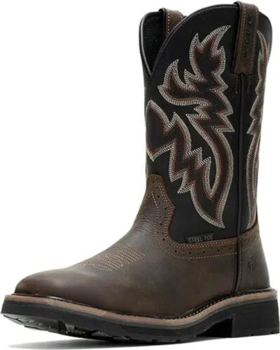 Pre-owned Wolverine Men's Rancher Steel Toe 10in Work Boot In Dark Brown/black