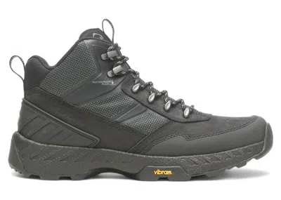 Pre-owned Wolverine Men's  Guide Ultraspring Waterproof Mid Boots Sneakers In Black
