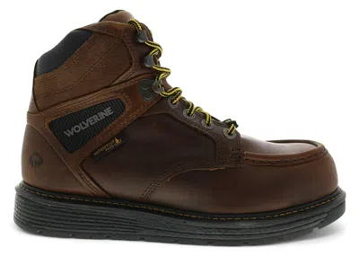 Pre-owned Wolverine Men's  Hellcat Wedge Moc Toe Ultraspring Waterproof Carbonmax 6" Boots Sneakers In Tobacco