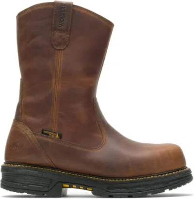 Pre-owned Wolverine Mens Hellcat Ultraspring 10 Inch Wellington Boot In Tobacco