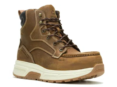 Wolverine Ride Performance Wedge Waterproof Carbonmax Steel Toe Work Boot In Brown