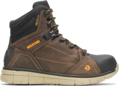 Pre-owned Wolverine Unisex-adult Rigger Wpf Composite-toe Mid Wedge Construction Boot In Summer Brown