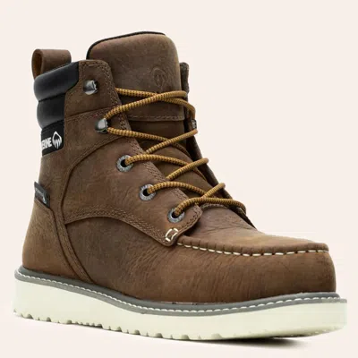 Wolverine Women's Trade Wedge Brown Waterproof Moc Steel Toe Work Boots