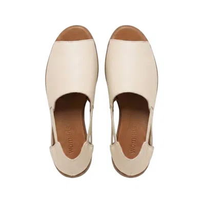 Womads Women's White Vanilla Cream Peep Toes
