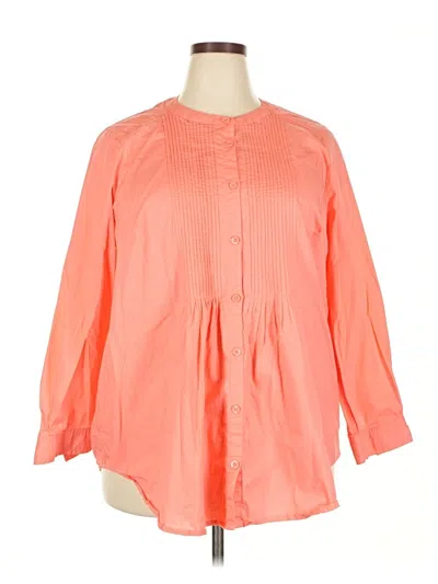 Pre-owned Woman Within 3/4 Sleeve Blouse In Orange