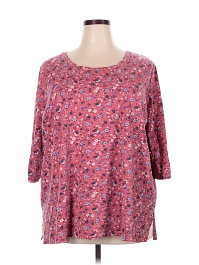 Pre-owned Woman Within 3/4 Sleeve Blouse In Pink