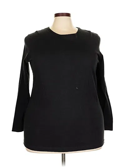 Pre-owned Woman Within 3/4 Sleeve T-shirt In Black