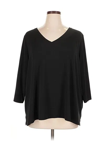 Pre-owned Woman Within 3/4 Sleeve T-shirt In Black