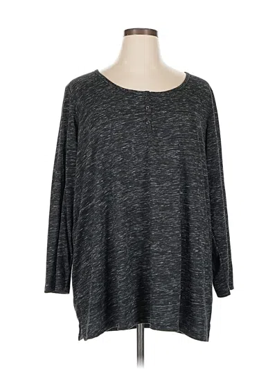 Pre-owned Woman Within 3/4 Sleeve T-shirt In Gray