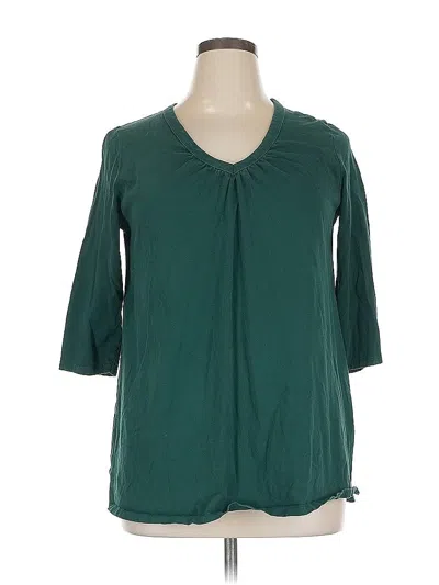 Pre-owned Woman Within 3/4 Sleeve T-shirt In Green