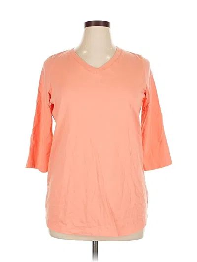 Pre-owned Woman Within 3/4 Sleeve T-shirt In Orange