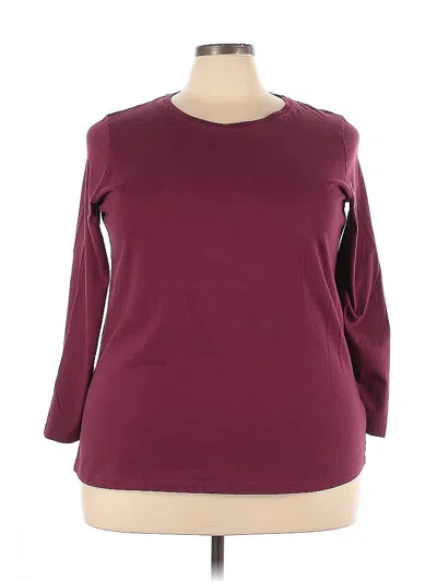 Pre-owned Woman Within 3/4 Sleeve T-shirt In Purple