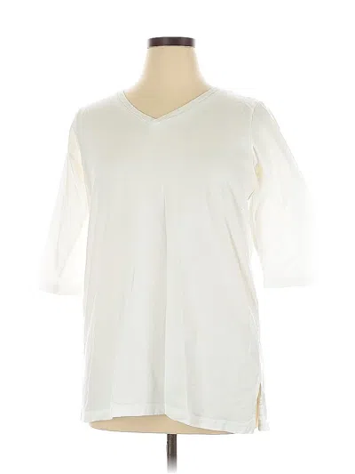 Pre-owned Woman Within 3/4 Sleeve T-shirt In White