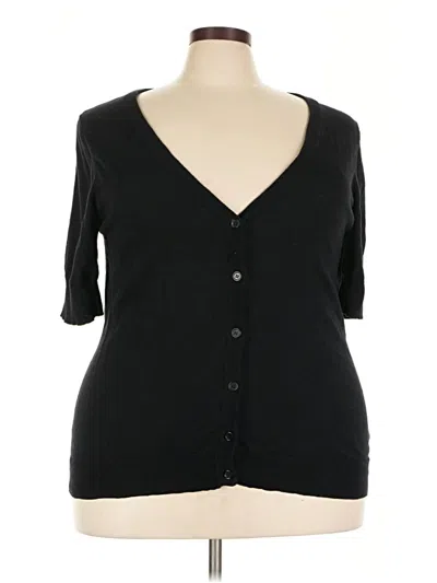 Pre-owned Woman Within 3/4 Sleeve Top Black Sweetheart Neckline Tops